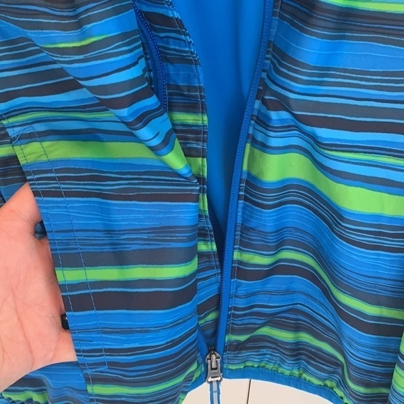 COLUMBIA Zip up Striped Windbreaker Hooded Jacket - Picture 5 of 6